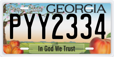 GA license plate PYY2334