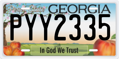 GA license plate PYY2335