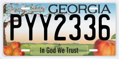 GA license plate PYY2336
