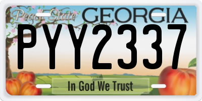 GA license plate PYY2337