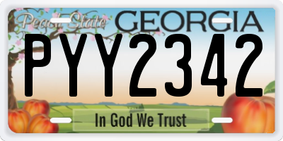 GA license plate PYY2342