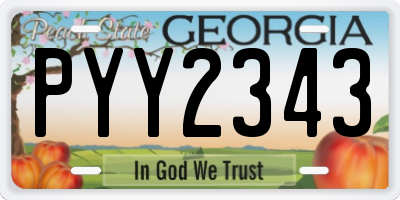 GA license plate PYY2343