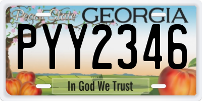 GA license plate PYY2346