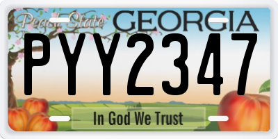 GA license plate PYY2347