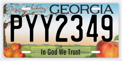 GA license plate PYY2349