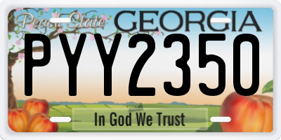 GA license plate PYY2350