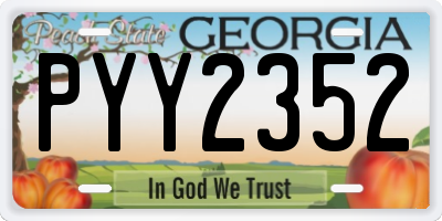 GA license plate PYY2352