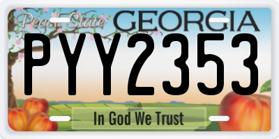 GA license plate PYY2353