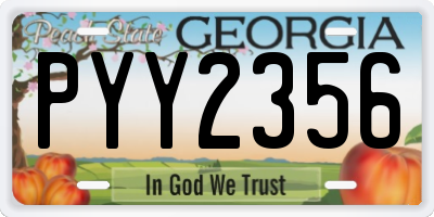 GA license plate PYY2356
