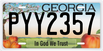 GA license plate PYY2357