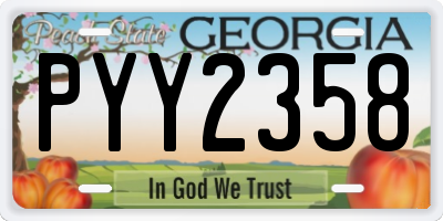GA license plate PYY2358
