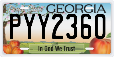 GA license plate PYY2360