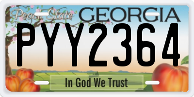 GA license plate PYY2364
