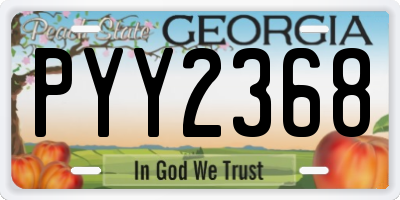 GA license plate PYY2368