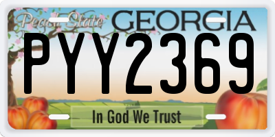 GA license plate PYY2369