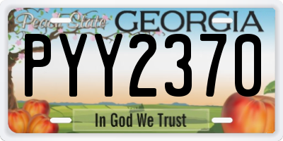 GA license plate PYY2370