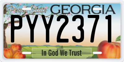 GA license plate PYY2371