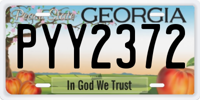 GA license plate PYY2372