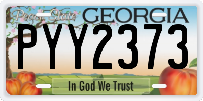 GA license plate PYY2373
