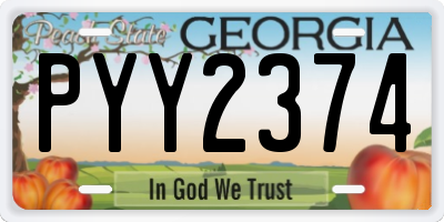 GA license plate PYY2374