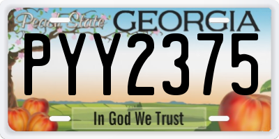 GA license plate PYY2375