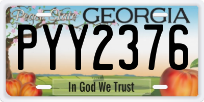 GA license plate PYY2376
