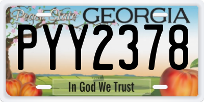 GA license plate PYY2378