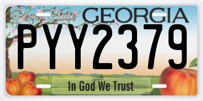 GA license plate PYY2379