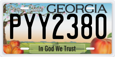 GA license plate PYY2380