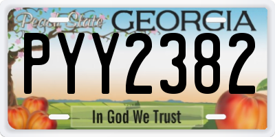 GA license plate PYY2382