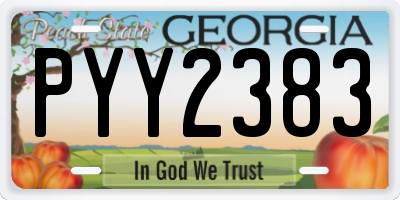 GA license plate PYY2383