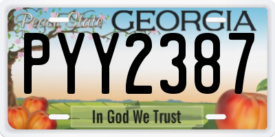 GA license plate PYY2387