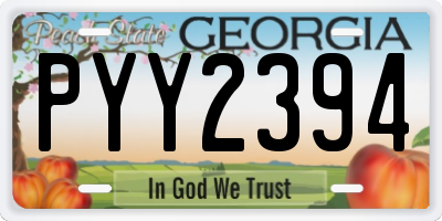 GA license plate PYY2394