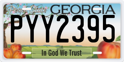 GA license plate PYY2395