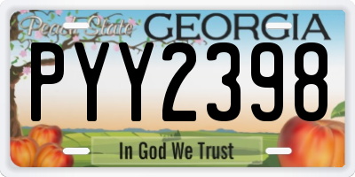 GA license plate PYY2398