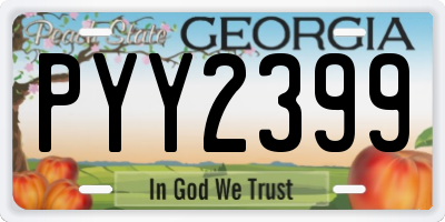 GA license plate PYY2399