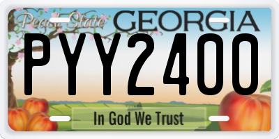 GA license plate PYY2400