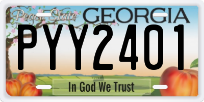 GA license plate PYY2401