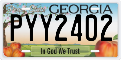 GA license plate PYY2402
