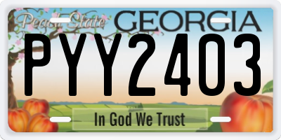 GA license plate PYY2403