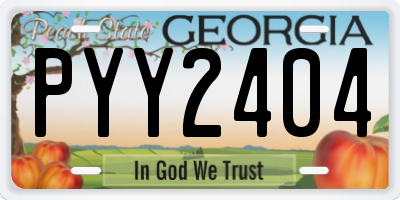 GA license plate PYY2404