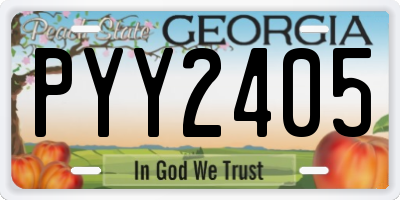 GA license plate PYY2405