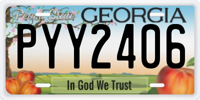 GA license plate PYY2406