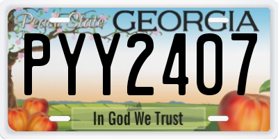 GA license plate PYY2407