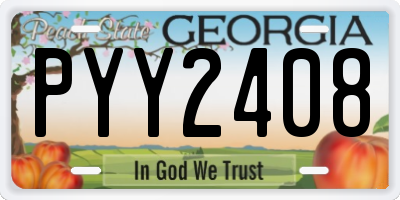 GA license plate PYY2408