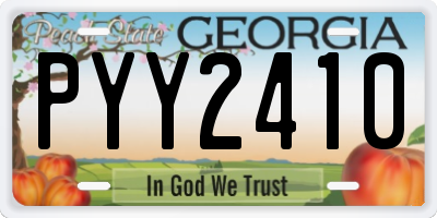 GA license plate PYY2410