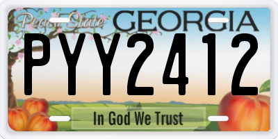 GA license plate PYY2412
