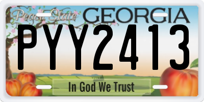GA license plate PYY2413