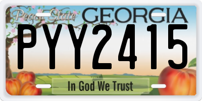 GA license plate PYY2415
