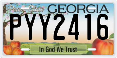GA license plate PYY2416